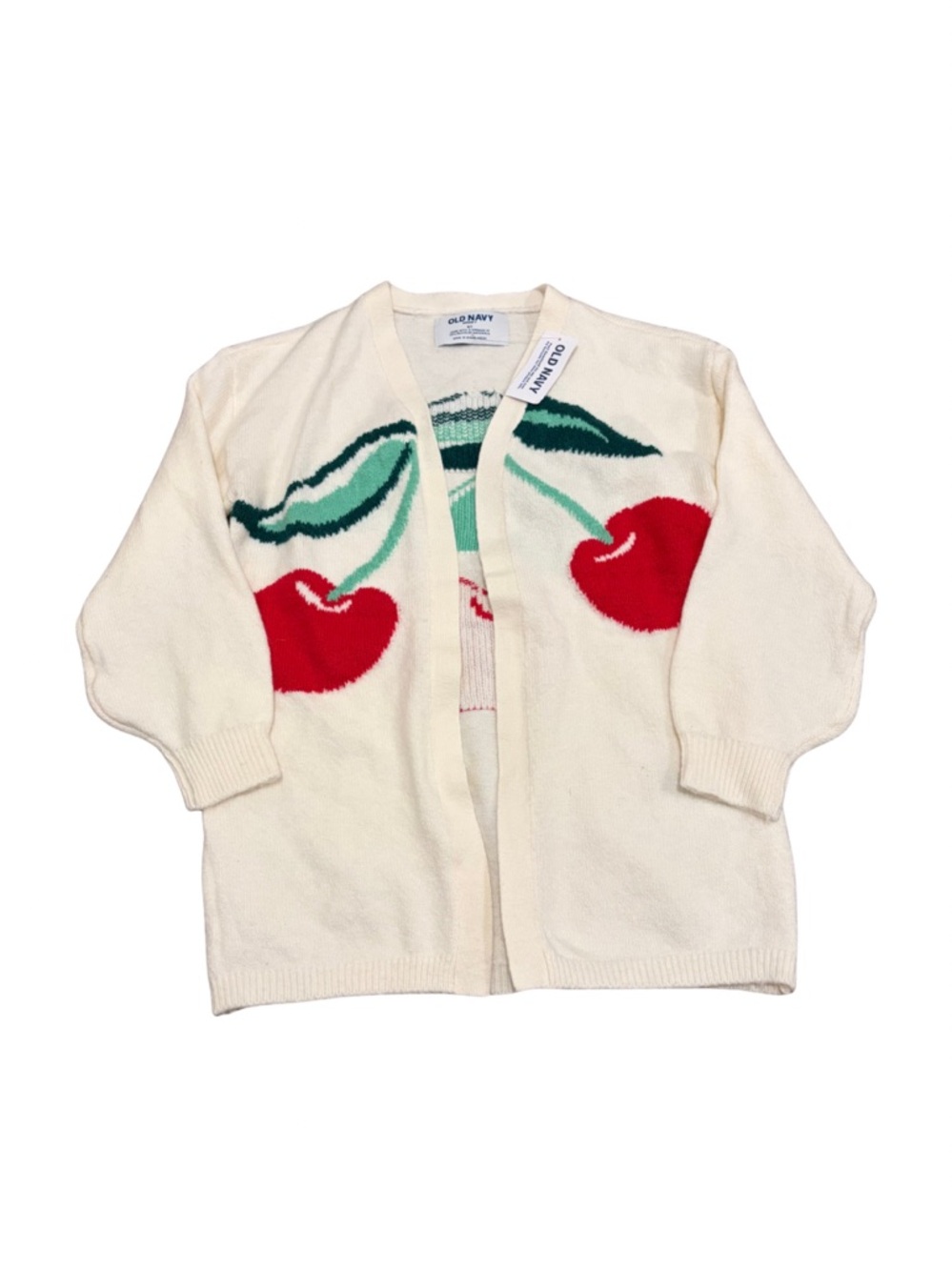 OLD NAVY SoSoft Open-Front Cherry Graphic Sweater for Toddler Girls-NWT 5T - Picture 3 of 7